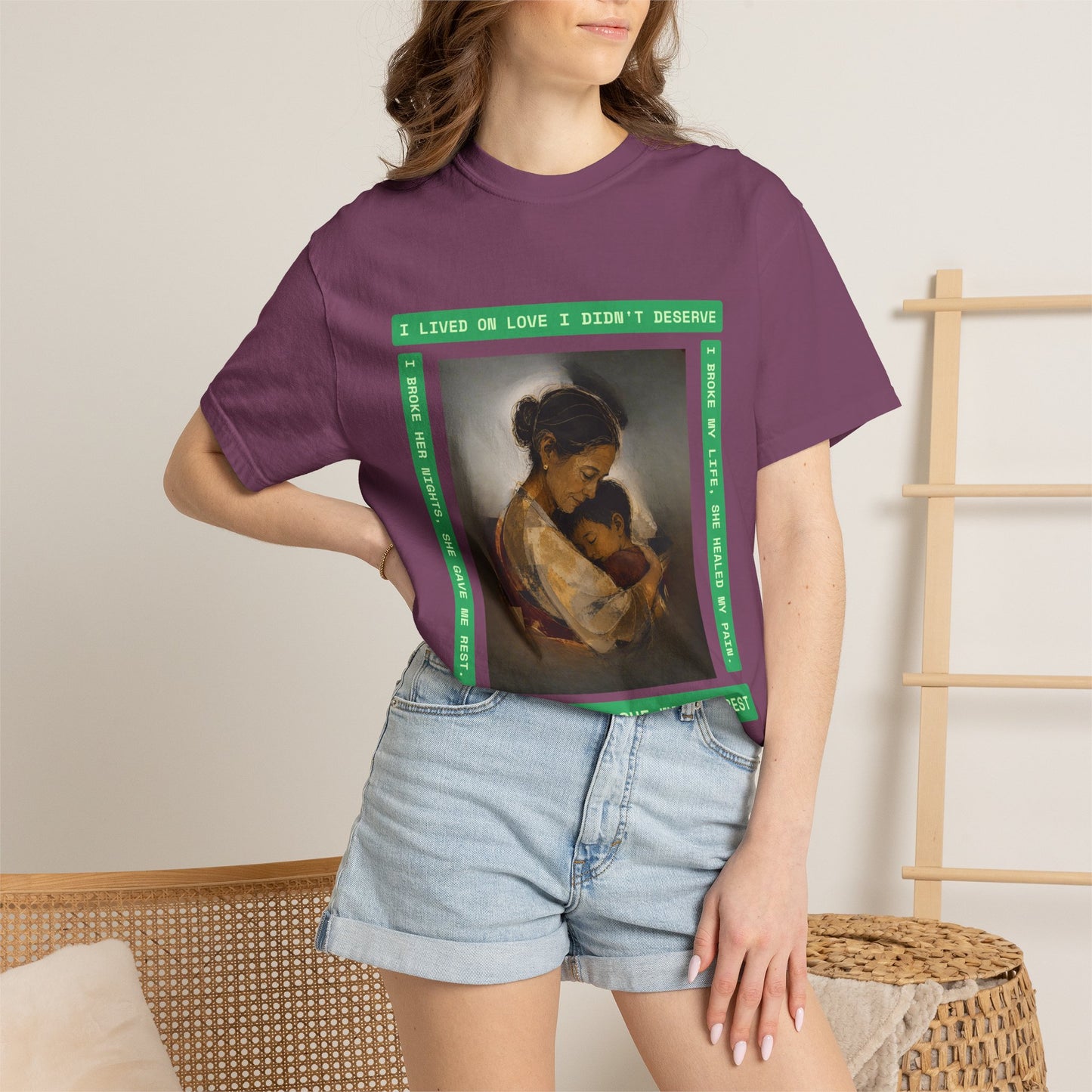 T-Shirt — 'I Lived on Love I Didn’t Deserve' Mother & Child Art Tee