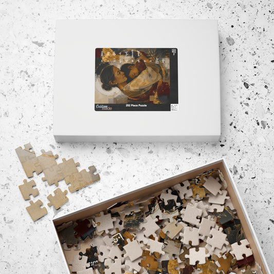 Mother and Child Art Puzzle — 520/1014-Piece Fine Art Jigsaw with Burmese Script