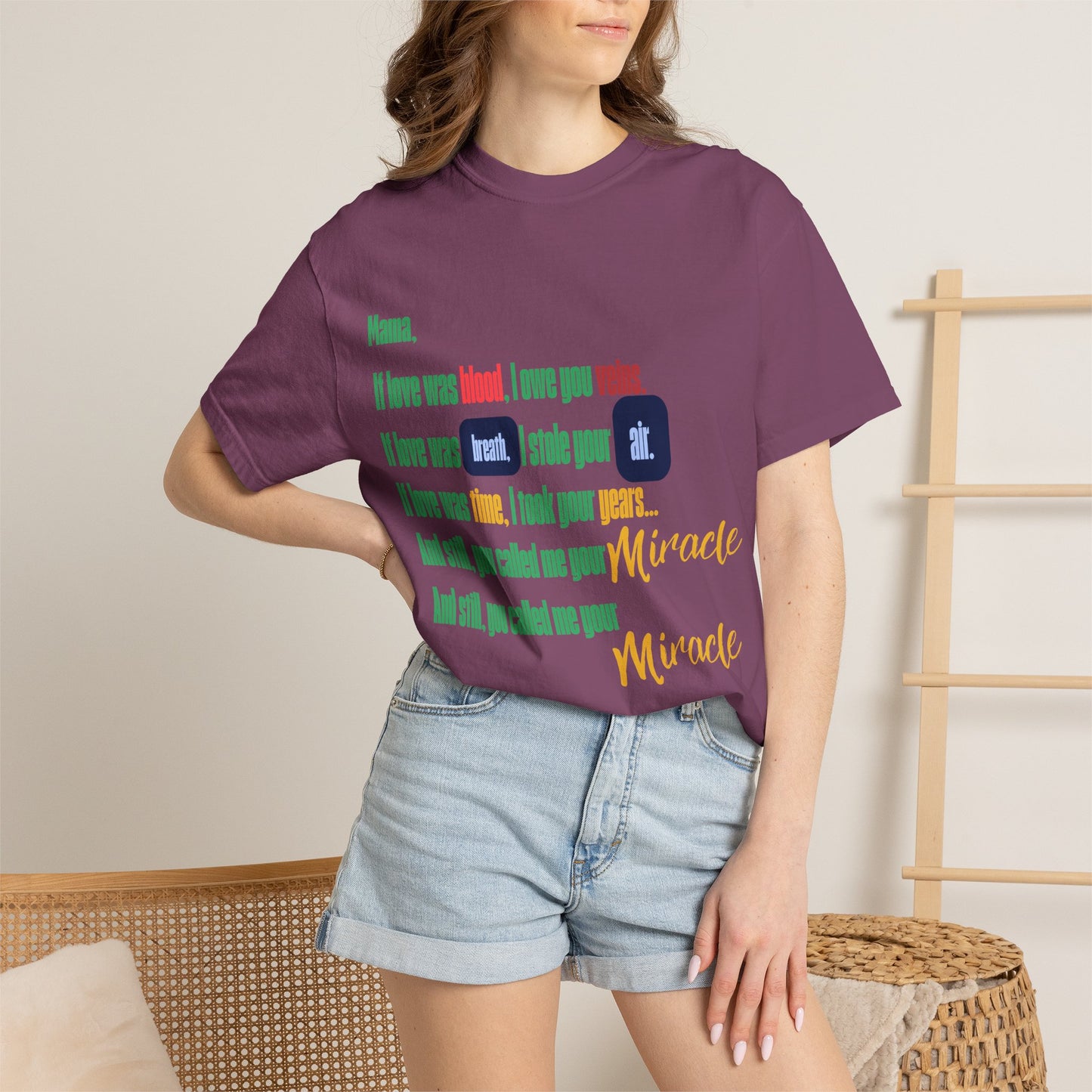 Miracle Loved Text T-Shirt — Inspirational Faith Quote Tee