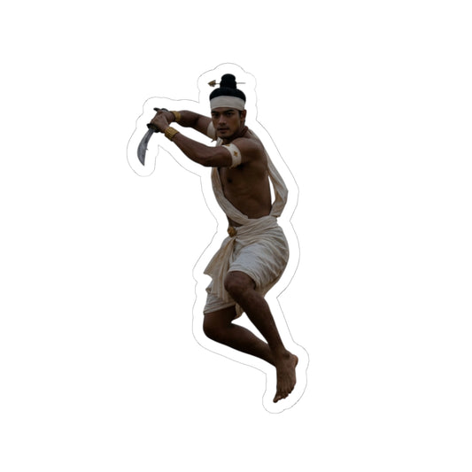 Warrior Dancer Kiss-Cut Sticker — Traditional Thai Archer Figure