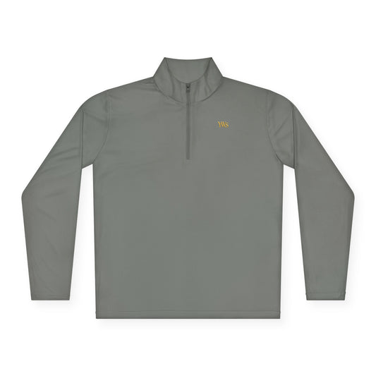 Quarter-Zip Pullover with Scripted Storyback and Vintage Portrait