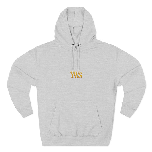 Hoodie — Minimal Gold YWS Monogram Fleece Hoodie