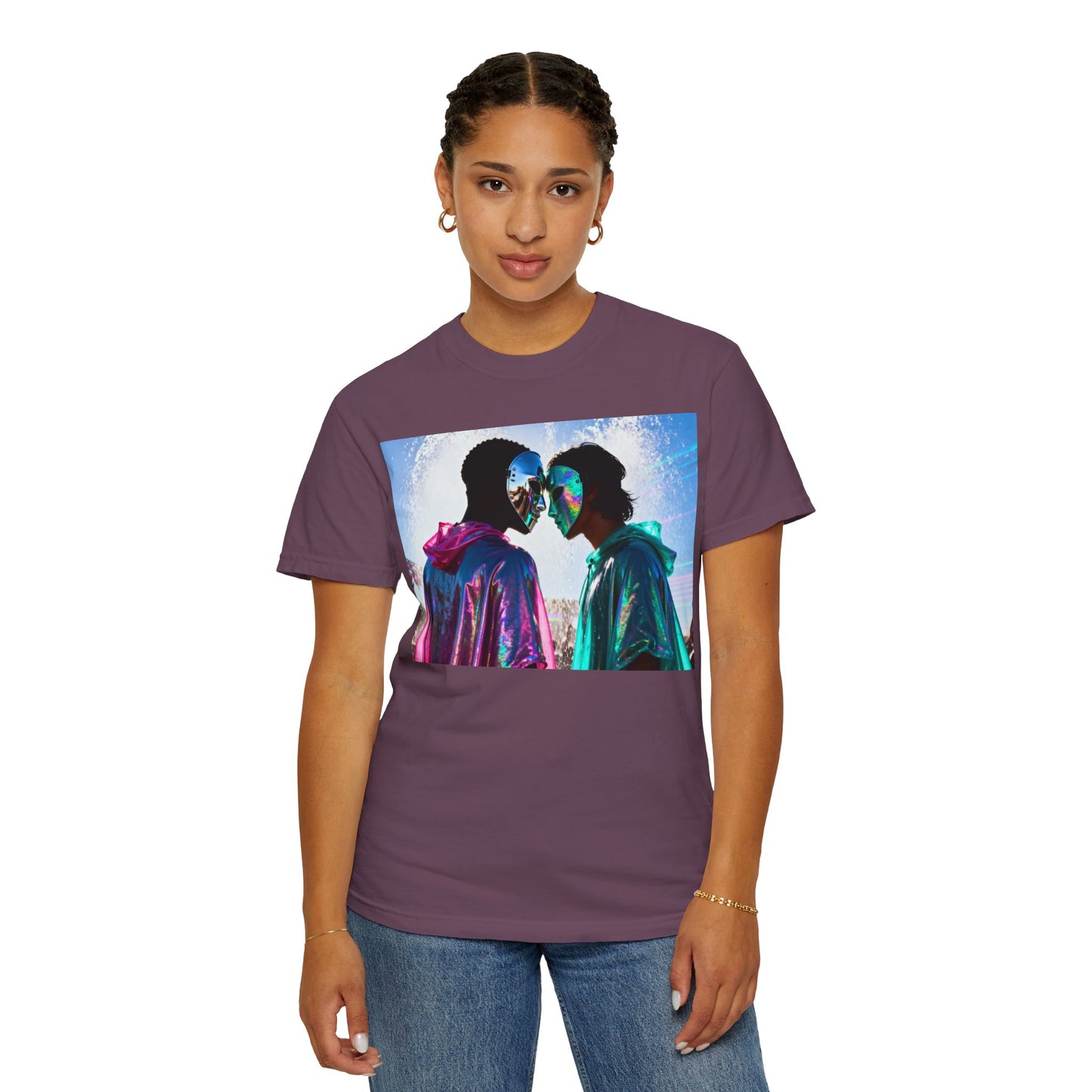 Rave Lovers Graphic T-Shirt — Neon Festival Couple Print