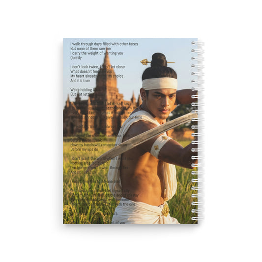 Spiral Notebook — Warrior Poetry Cover (Martial Artist with Temple)