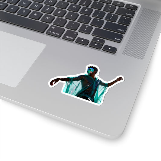 Masked Dancer Kiss-Cut Sticker — Neon Costume Performance Decal