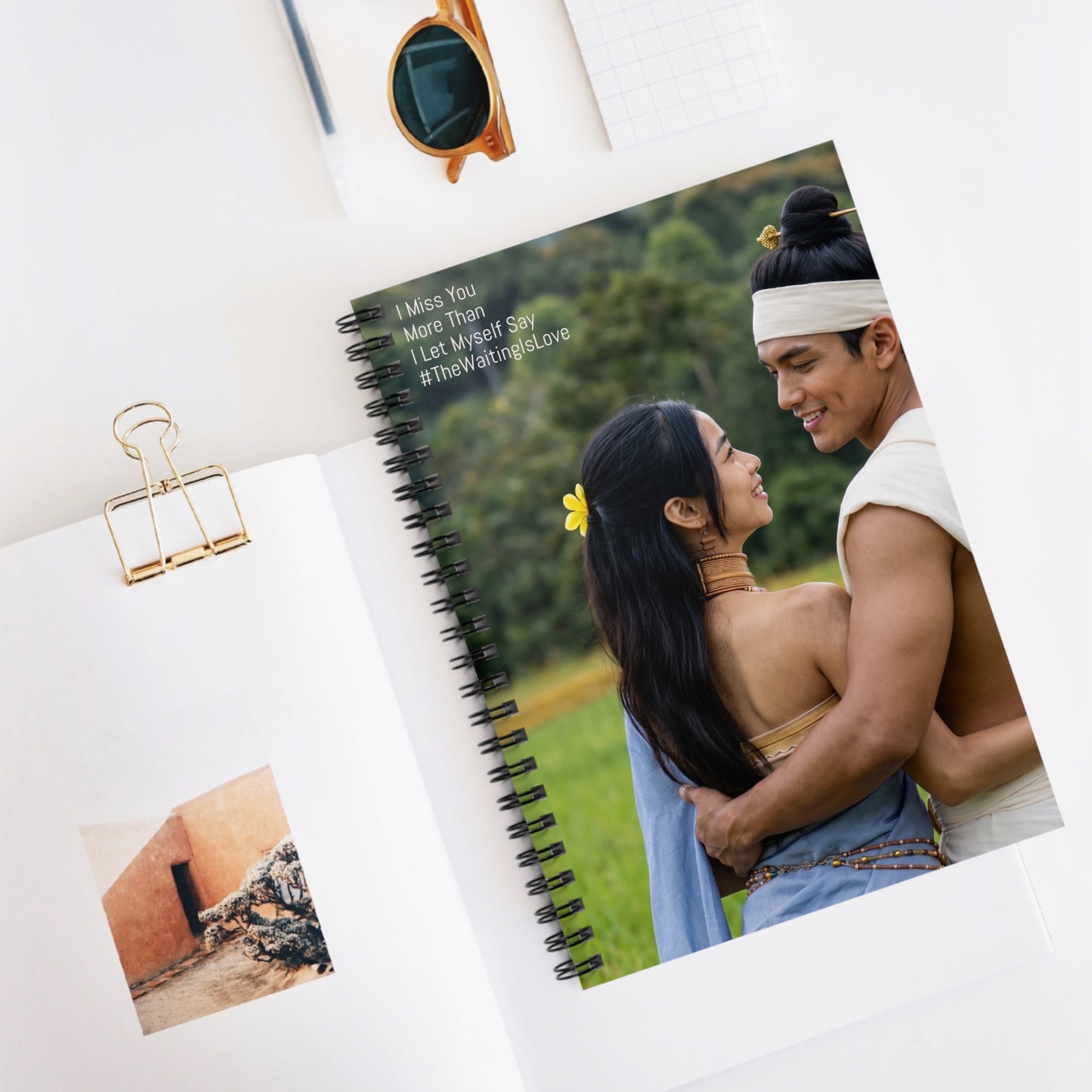 Romantic Couple Photo Spiral Notebook — "I Miss You More Than I Let Myself Say" Journal