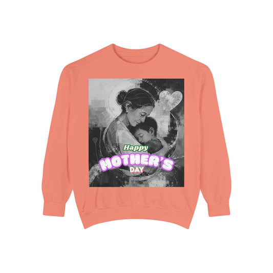 Mother's Day Sweatshirt — Vintage Mom & Baby Graphic "Happy Mother's Day"