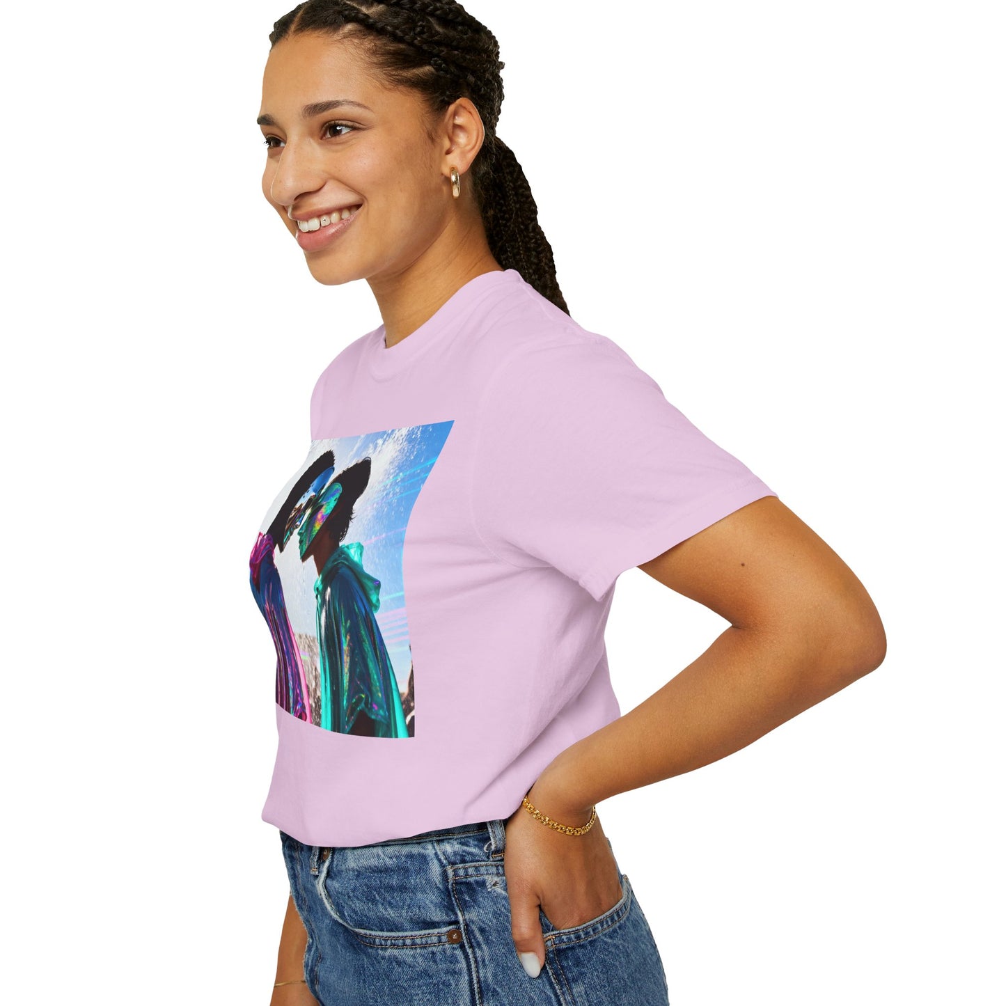 Rave Lovers Graphic T-Shirt — Neon Festival Couple Print