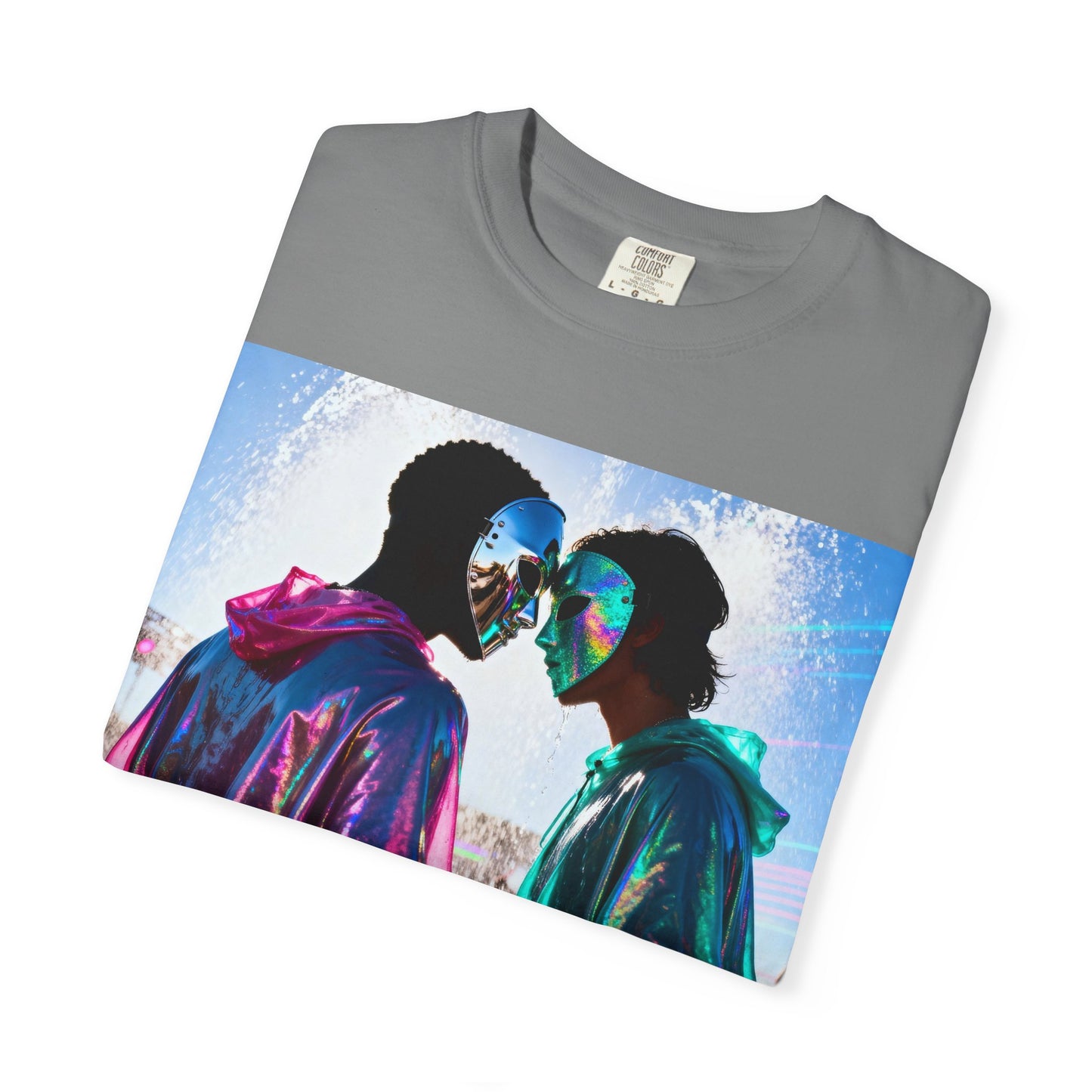 Rave Lovers Graphic T-Shirt — Neon Festival Couple Print