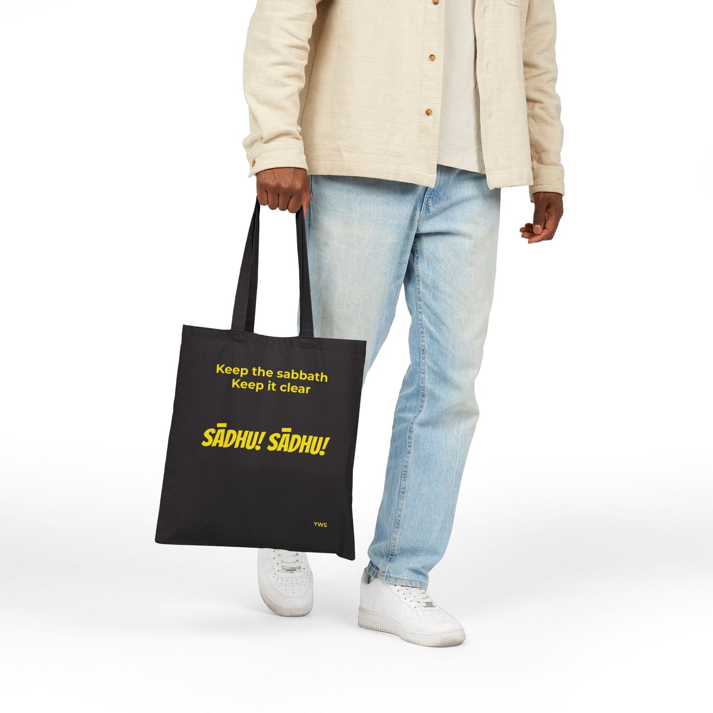 Canvas Tote Bag — "Keep the Sabbath, Keep It Clear" Sadhu Design