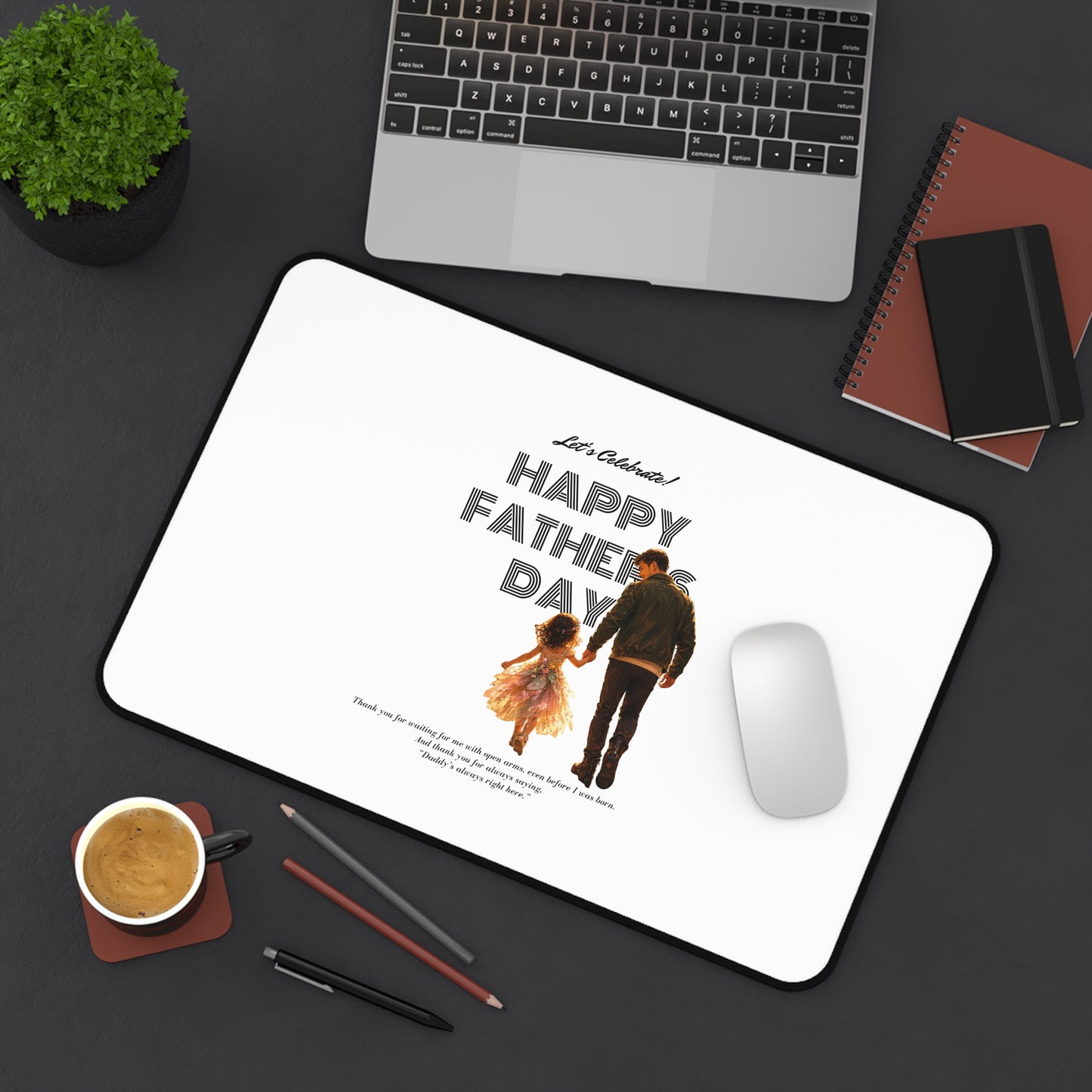 Father’s Day Desk Mat — "Happy Father’s Day" Desk Pad with Father & Daughter Design