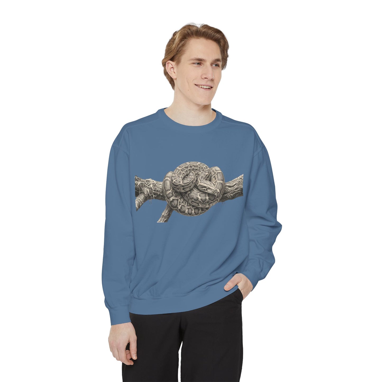 Unisex Garment-Dyed Sweatshirt (Burmese Python)