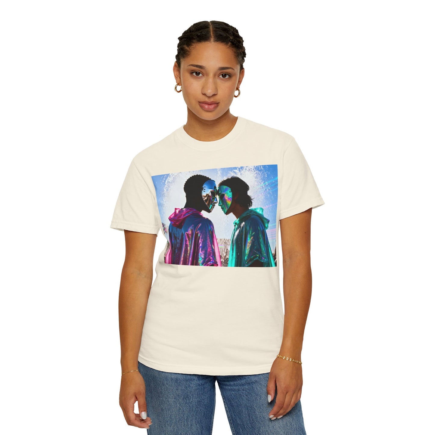 Rave Lovers Graphic T-Shirt — Neon Festival Couple Print