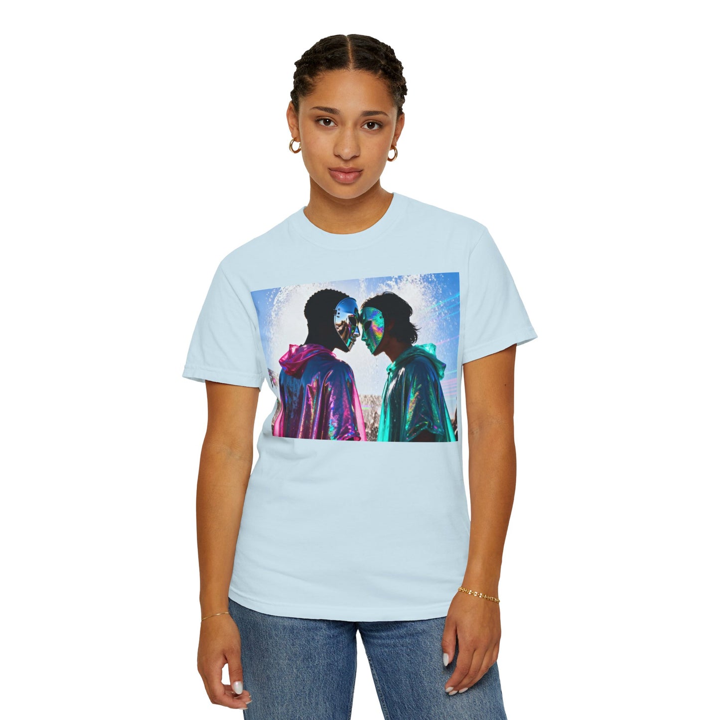 Rave Lovers Graphic T-Shirt — Neon Festival Couple Print