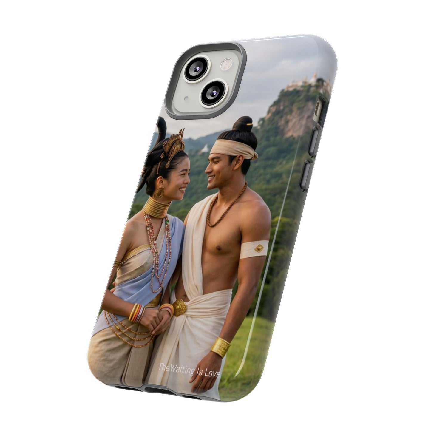 Phone Case — Romantic Couple Photo Print, Tropical Temple Landscape Protective Cover