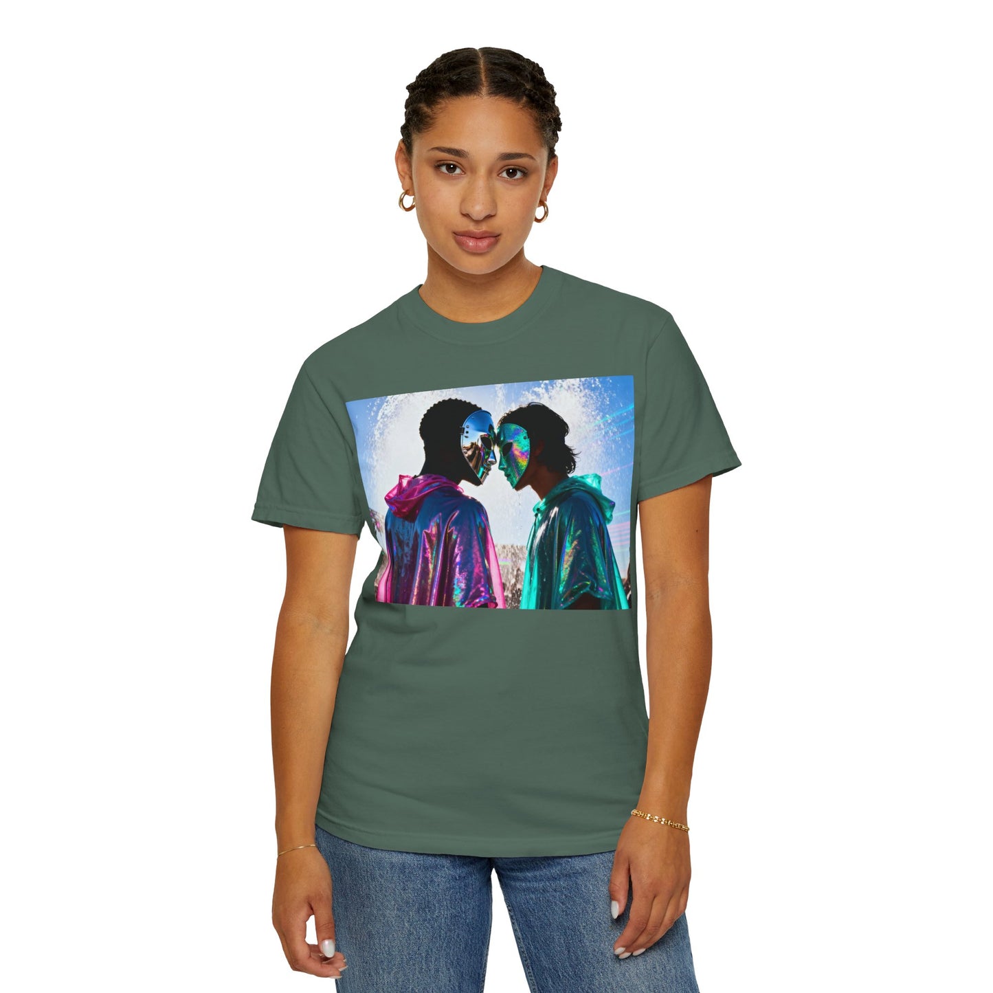 Rave Lovers Graphic T-Shirt — Neon Festival Couple Print