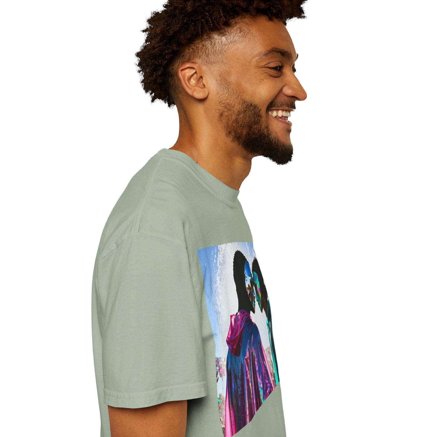 Rave Lovers Graphic T-Shirt — Neon Festival Couple Print