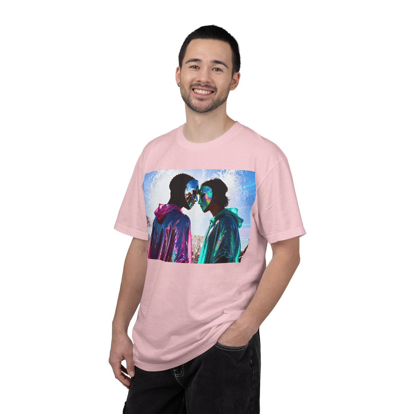 Rave Lovers Graphic T-Shirt — Neon Festival Couple Print