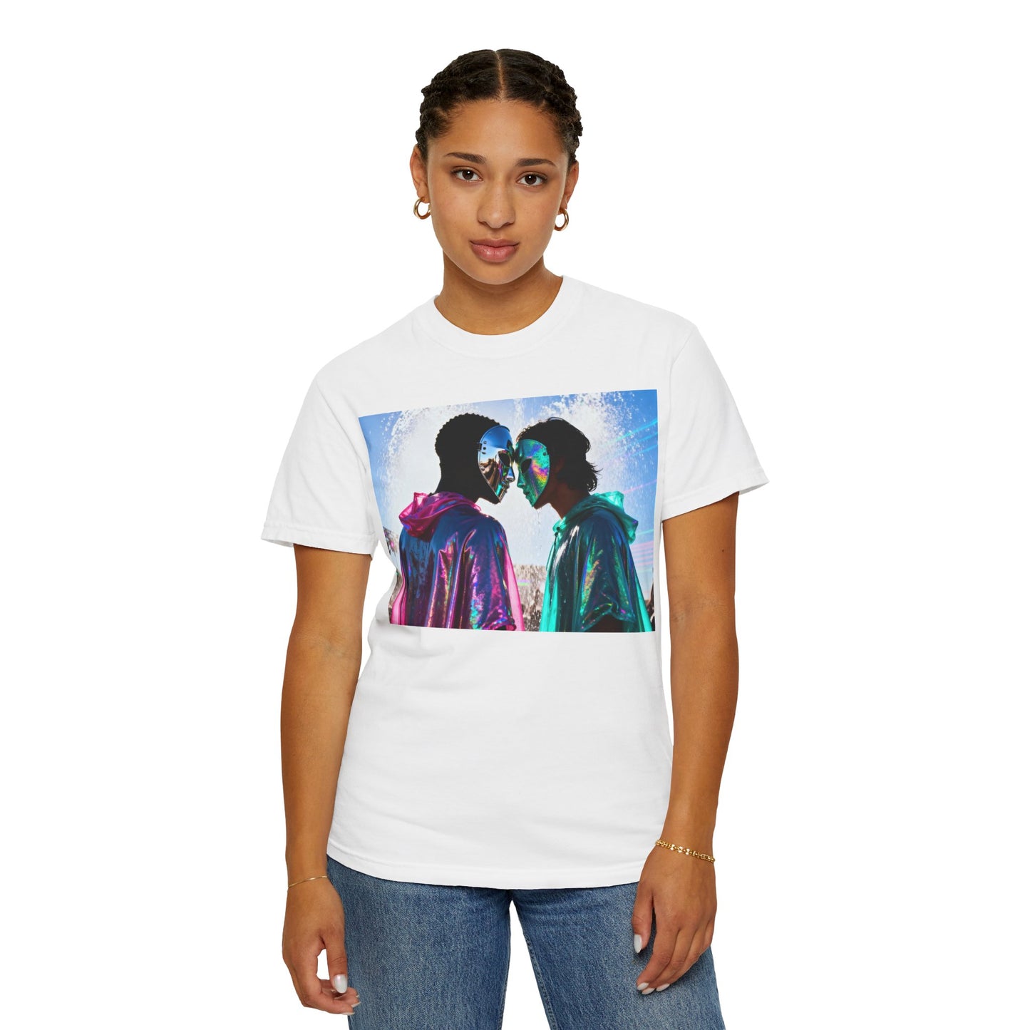 Rave Lovers Graphic T-Shirt — Neon Festival Couple Print