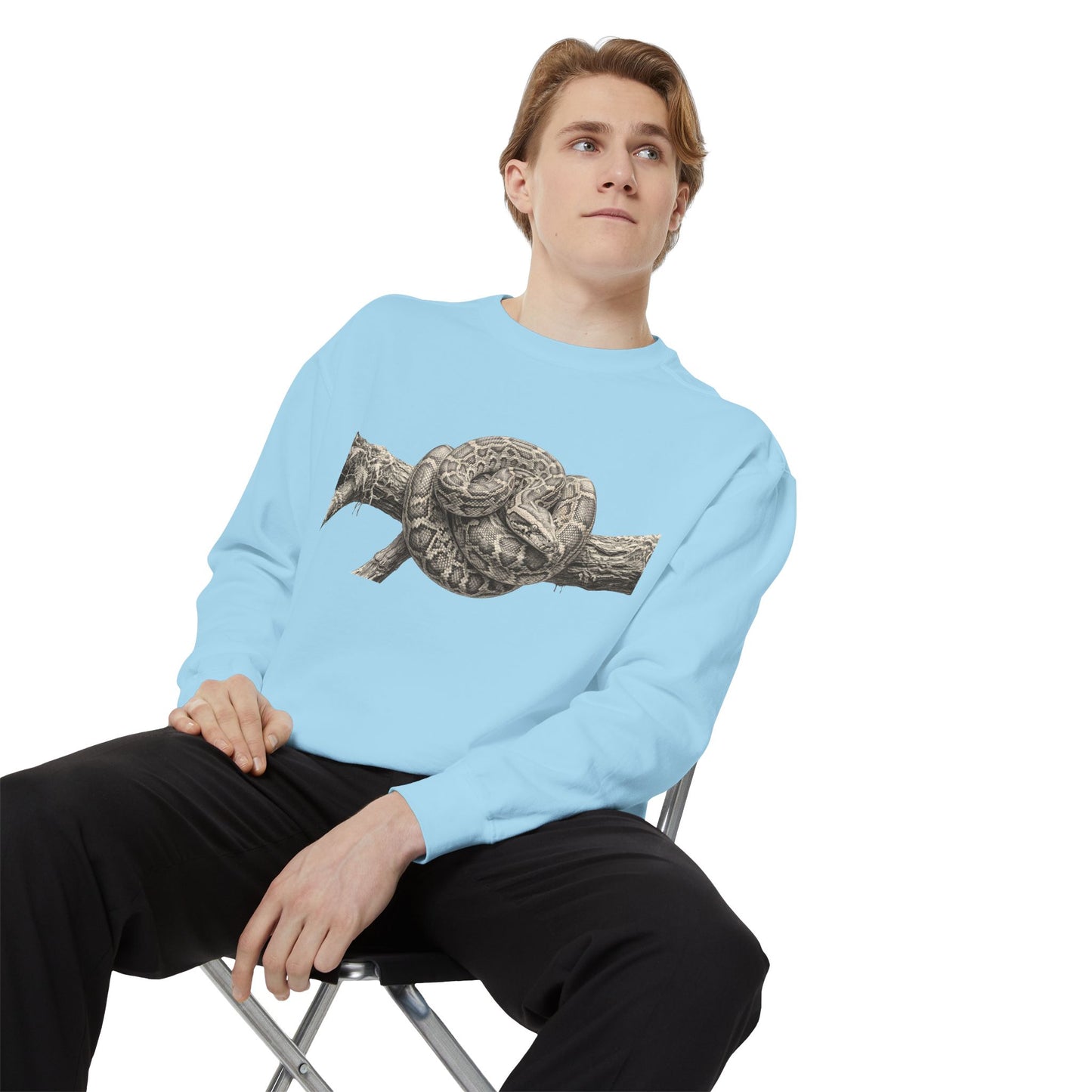 Unisex Garment-Dyed Sweatshirt (Burmese Python)