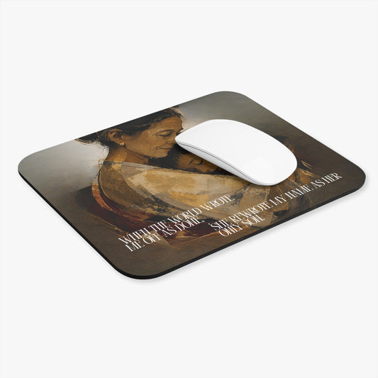 Comforting Mother & Son Mouse Pad — "When the World Wrote Me Out as Dull, She Rewrote My Name as Her Only Son"