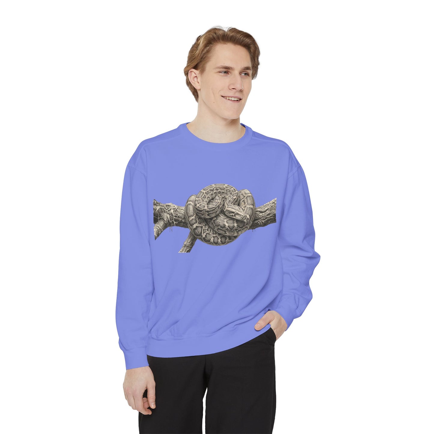 Unisex Garment-Dyed Sweatshirt (Burmese Python)