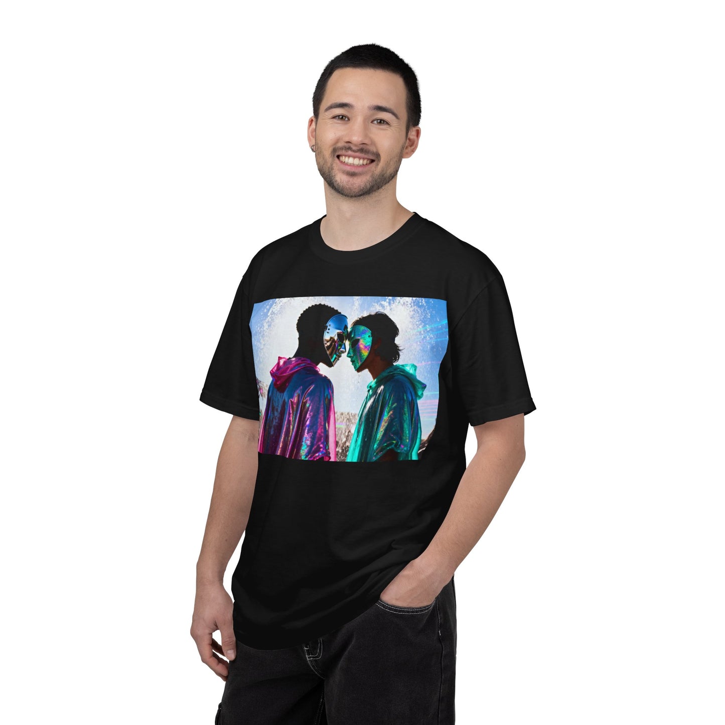 Rave Lovers Graphic T-Shirt — Neon Festival Couple Print