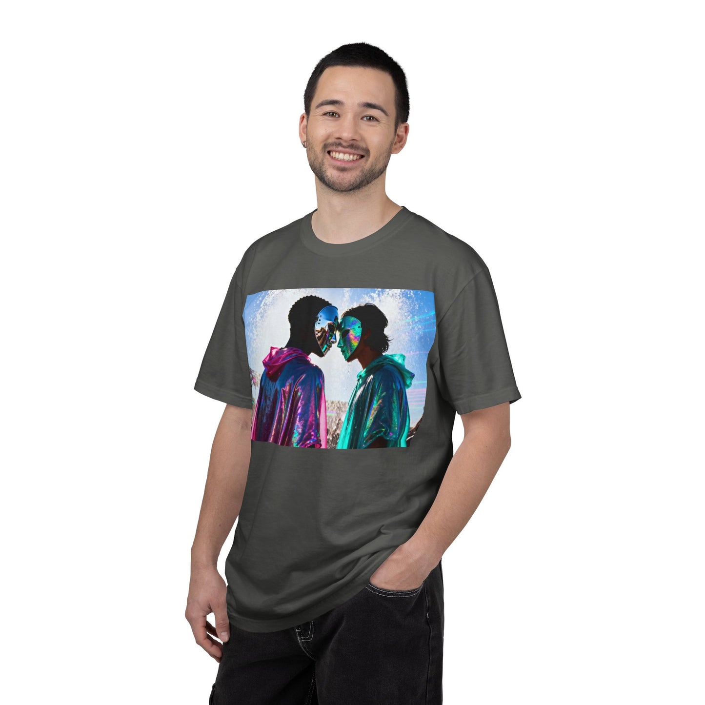 Rave Lovers Graphic T-Shirt — Neon Festival Couple Print