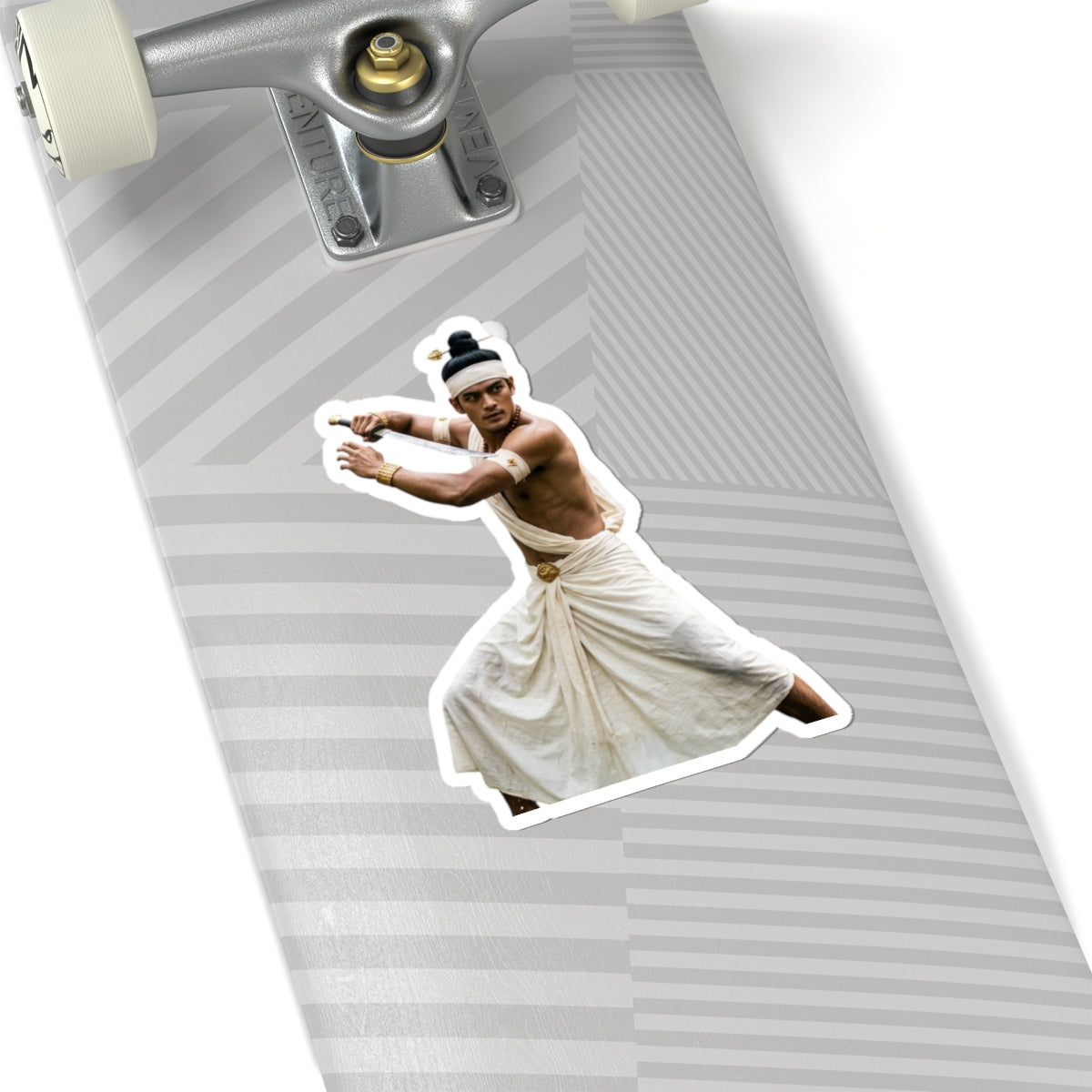 Martial Dancer Sticker — Vintage Myanmar Warrior Kiss-Cut Sticker