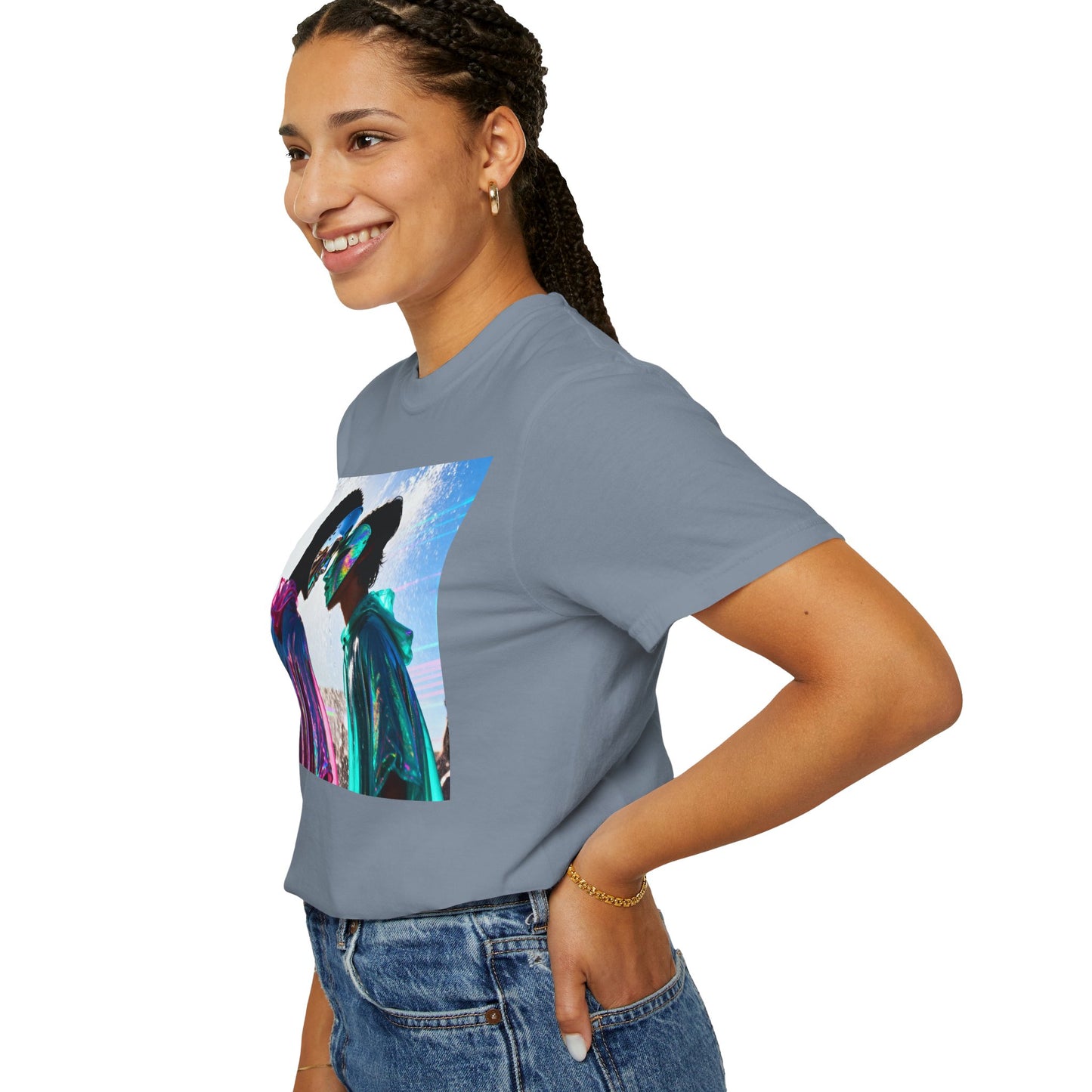 Rave Lovers Graphic T-Shirt — Neon Festival Couple Print