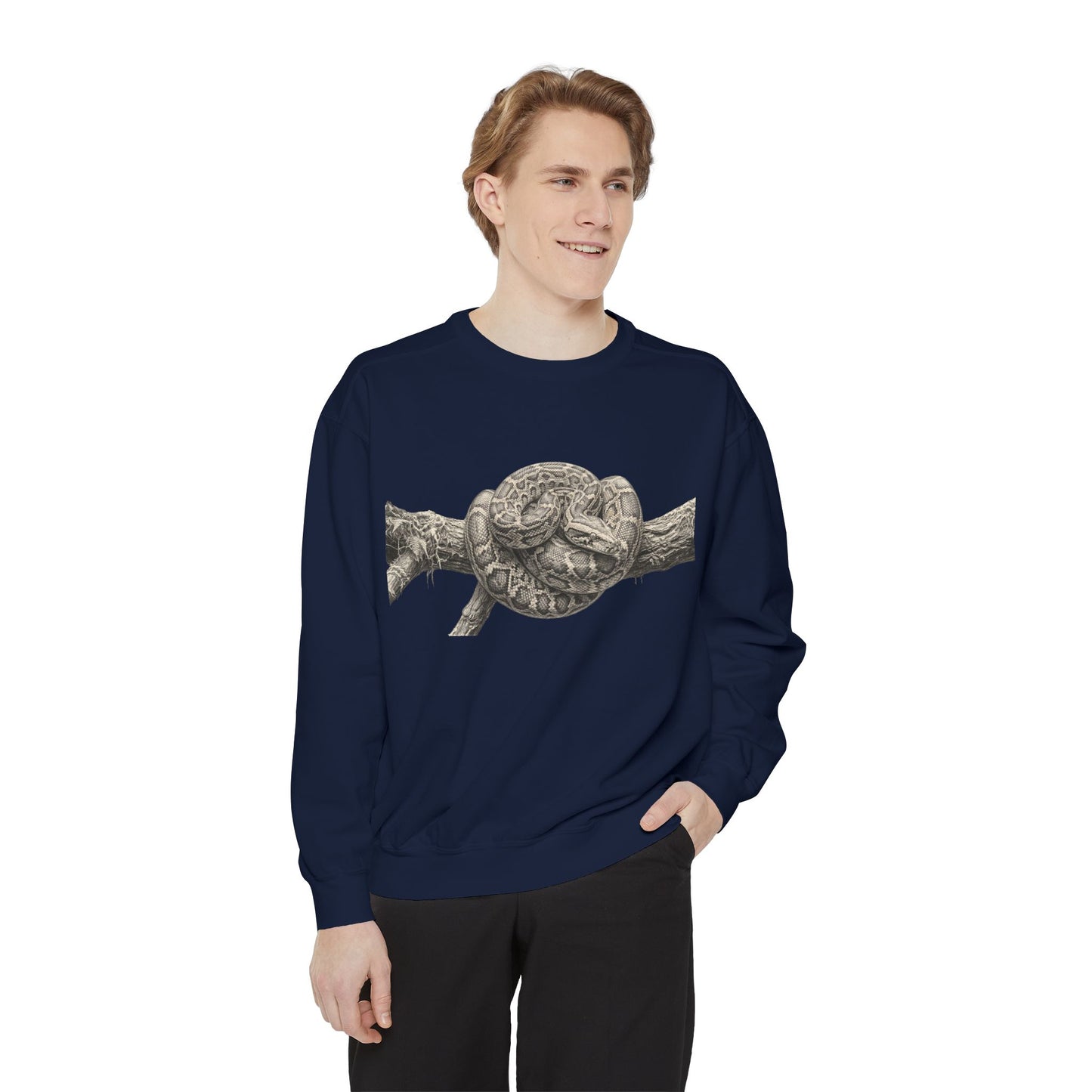 Unisex Garment-Dyed Sweatshirt (Burmese Python)