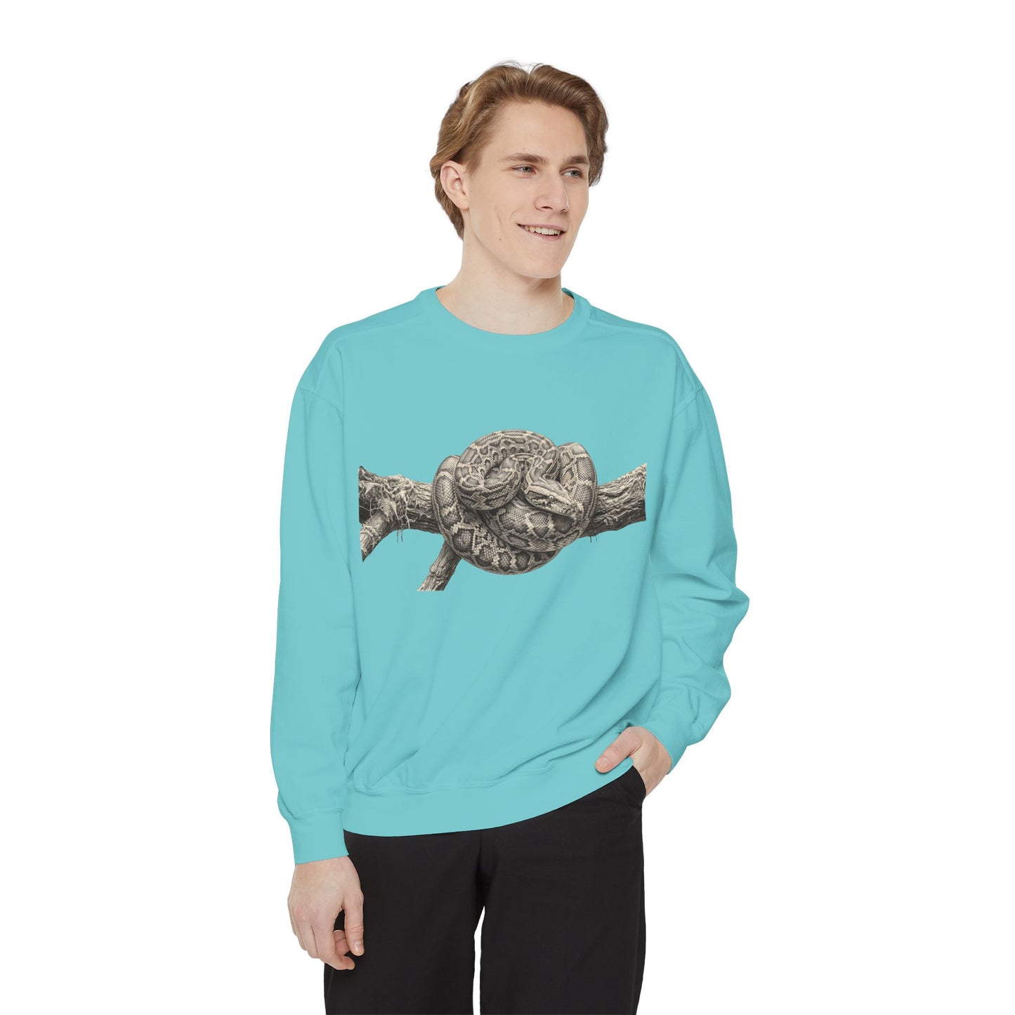 Unisex Garment-Dyed Sweatshirt (Burmese Python)