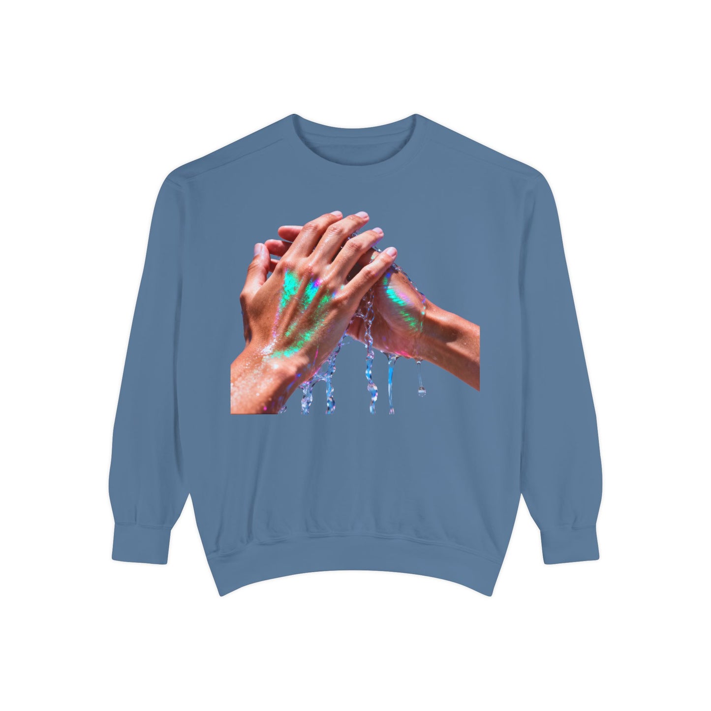 Hands Washing Art Sweatshirt — Colorful Dripping Paint Graphic Crewneck