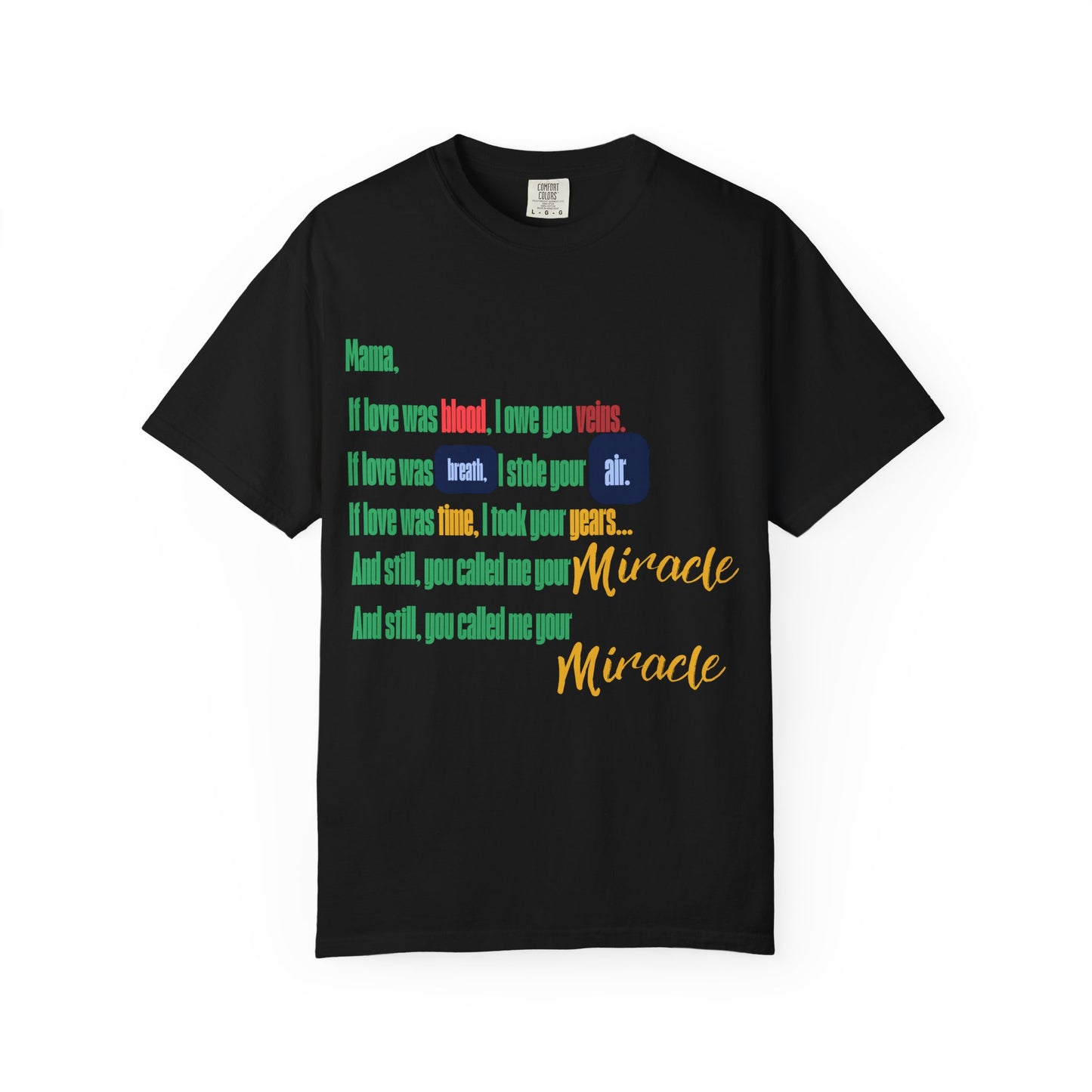 Miracle Loved Text T-Shirt — Inspirational Faith Quote Tee