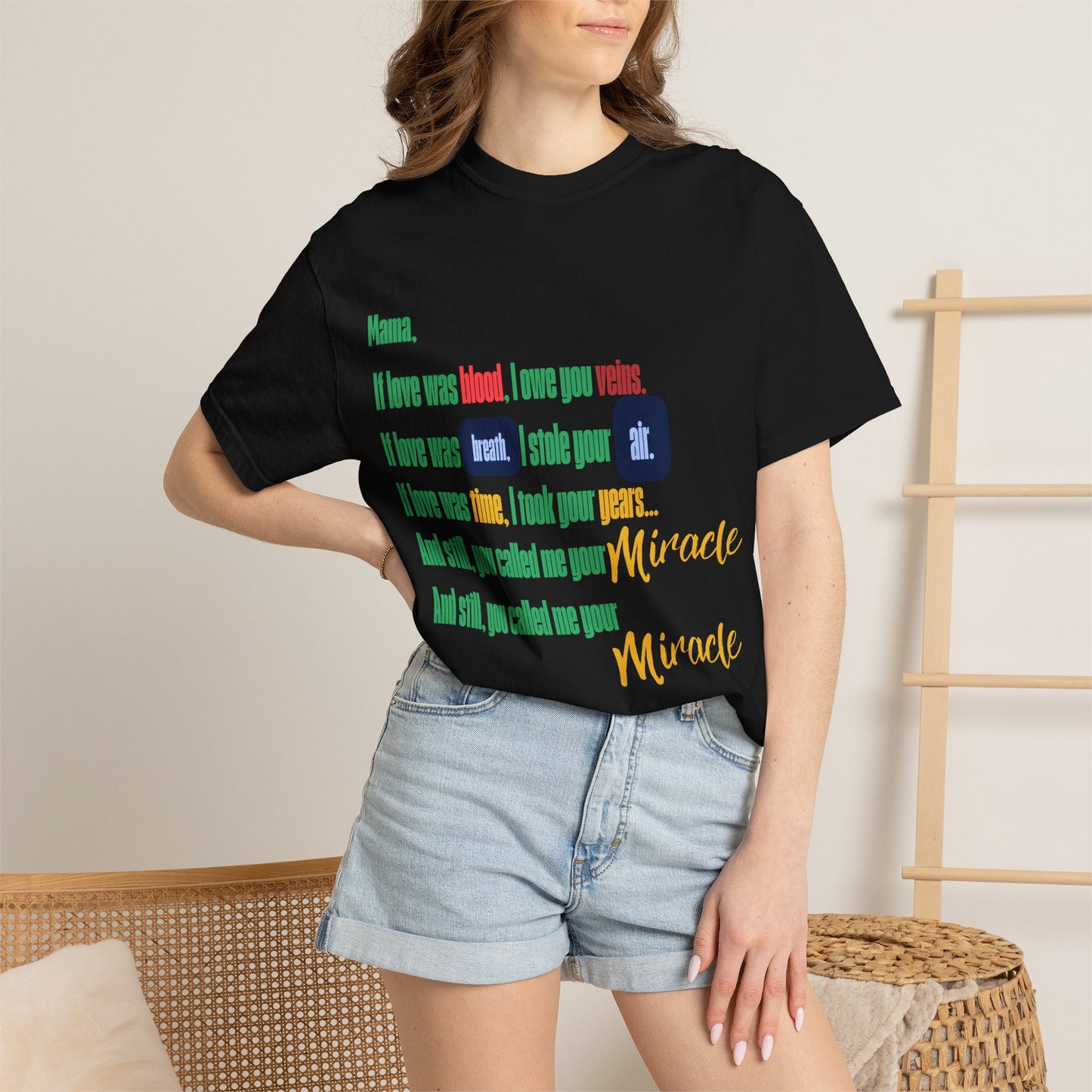 Miracle Loved Text T-Shirt — Inspirational Faith Quote Tee
