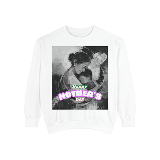 Mother's Day Sweatshirt — Vintage Mom & Baby Graphic "Happy Mother's Day"
