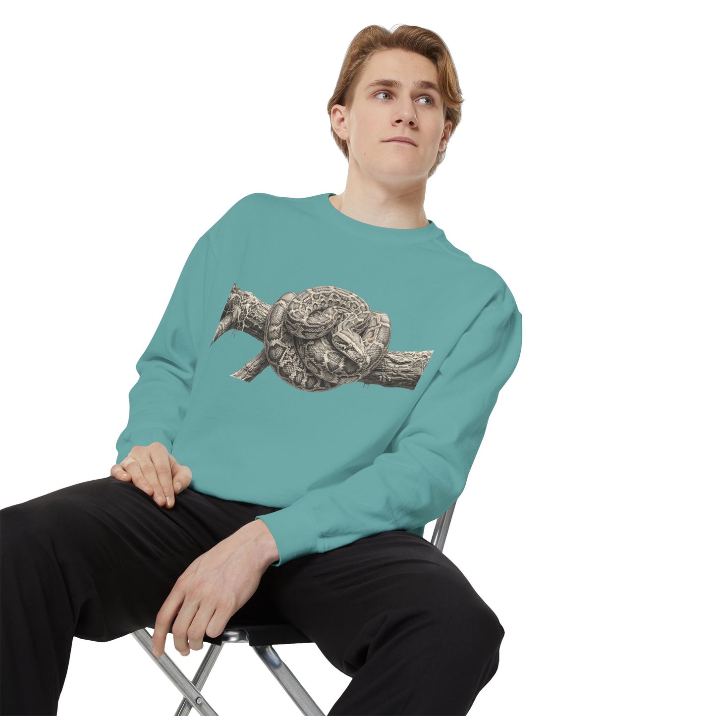 Unisex Garment-Dyed Sweatshirt (Burmese Python)