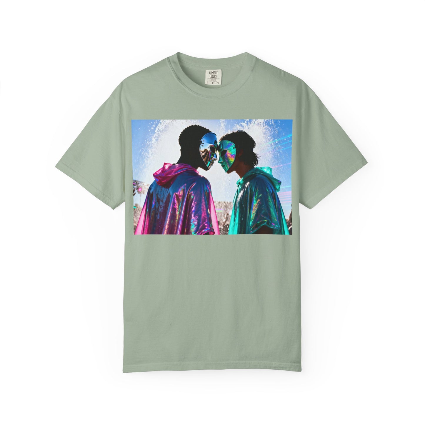 Rave Lovers Graphic T-Shirt — Neon Festival Couple Print