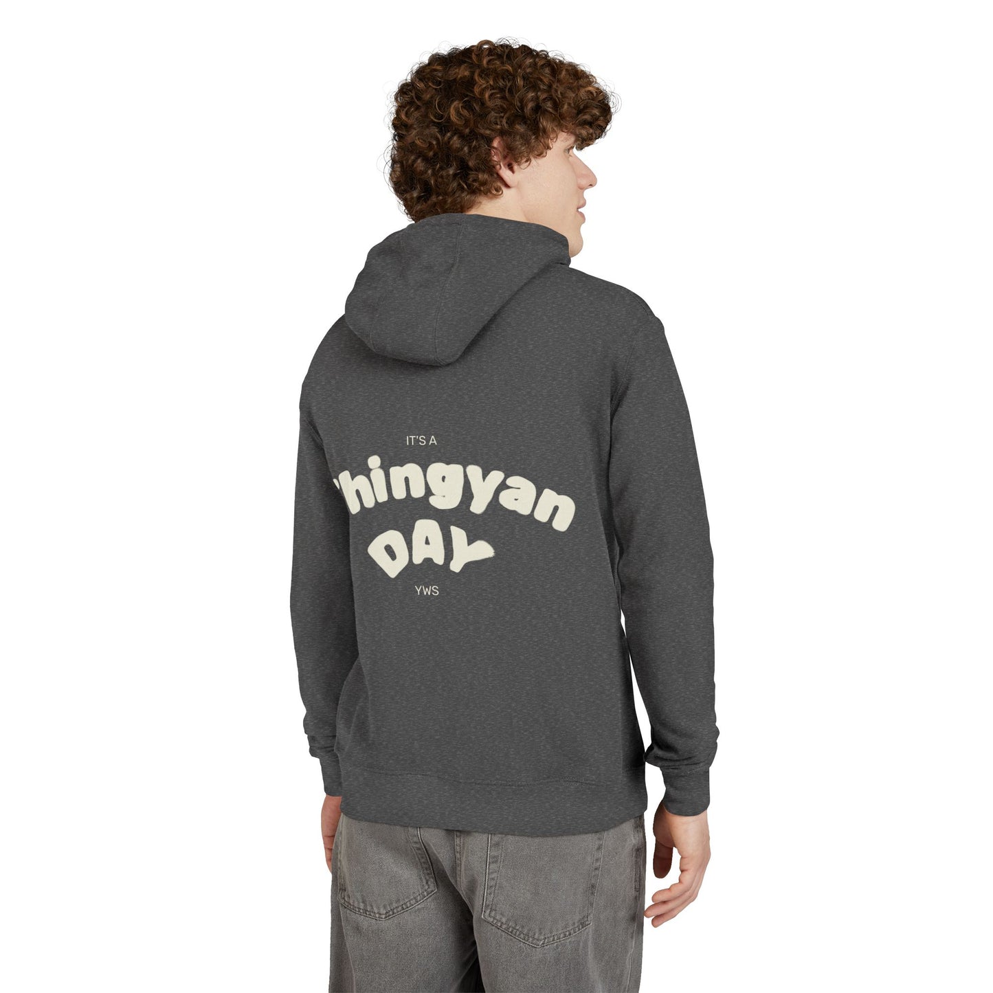 Black 'Tomorrow' Graphic Hoodie — Subtle Tonal Vintage Text Pullover