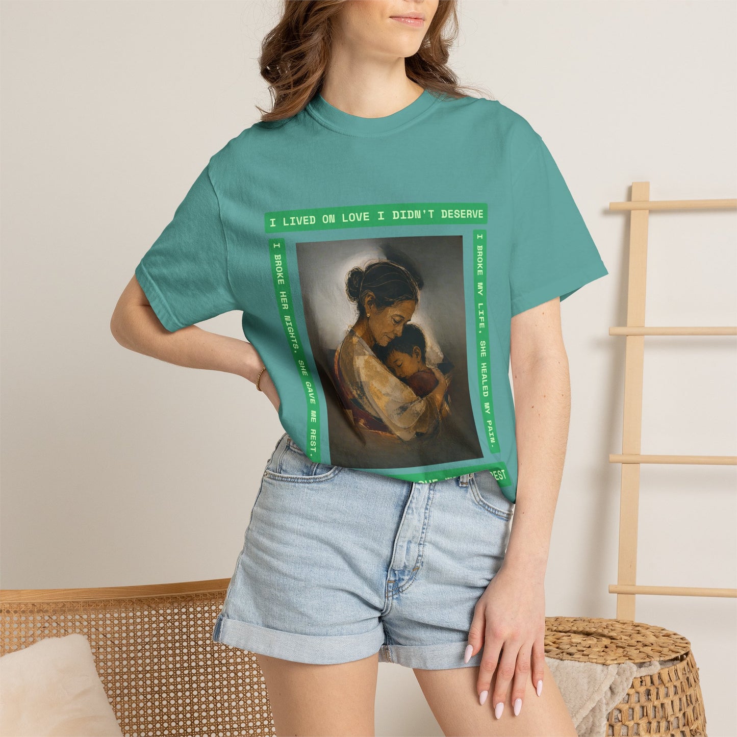 T-Shirt — 'I Lived on Love I Didn’t Deserve' Mother & Child Art Tee