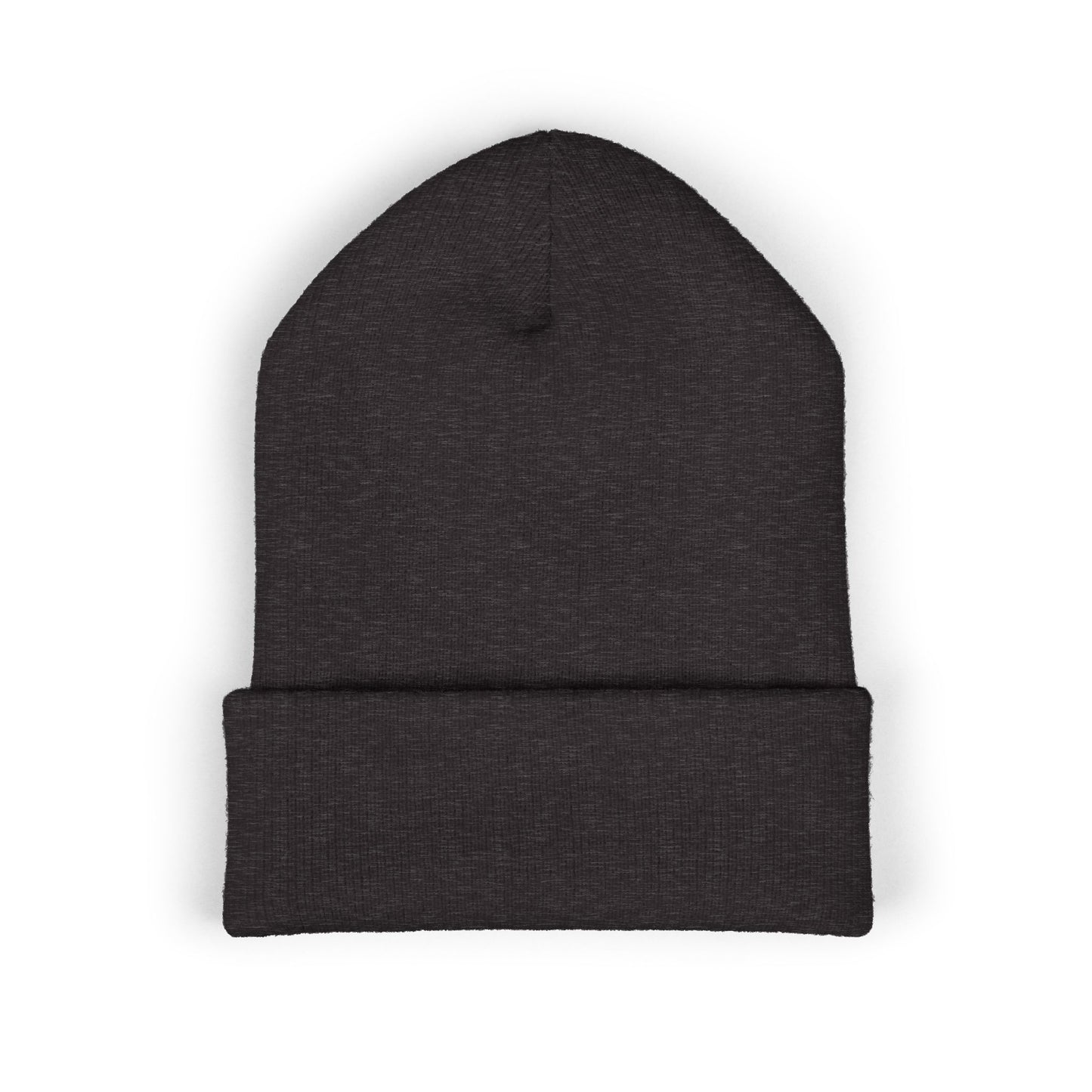 Embroidered Portrait Cuffed Beanie – Minimal Artist Face Knit Hat