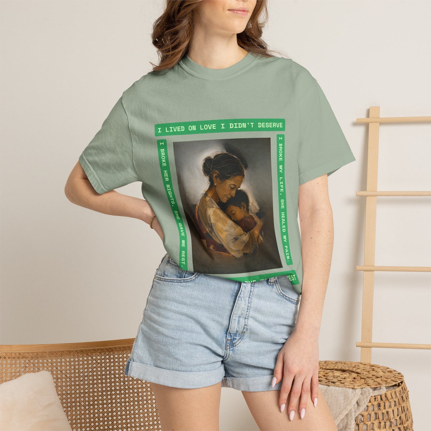 T-Shirt — 'I Lived on Love I Didn’t Deserve' Mother & Child Art Tee
