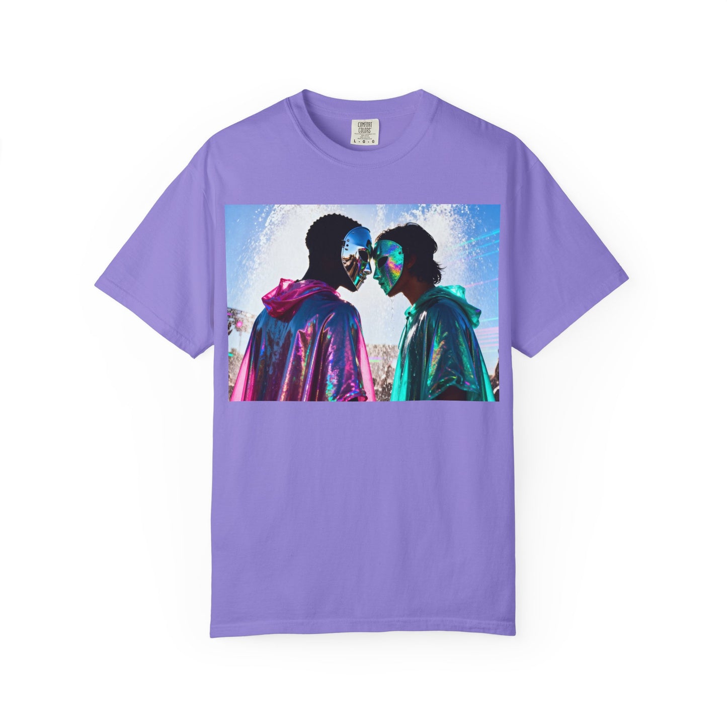 Rave Lovers Graphic T-Shirt — Neon Festival Couple Print