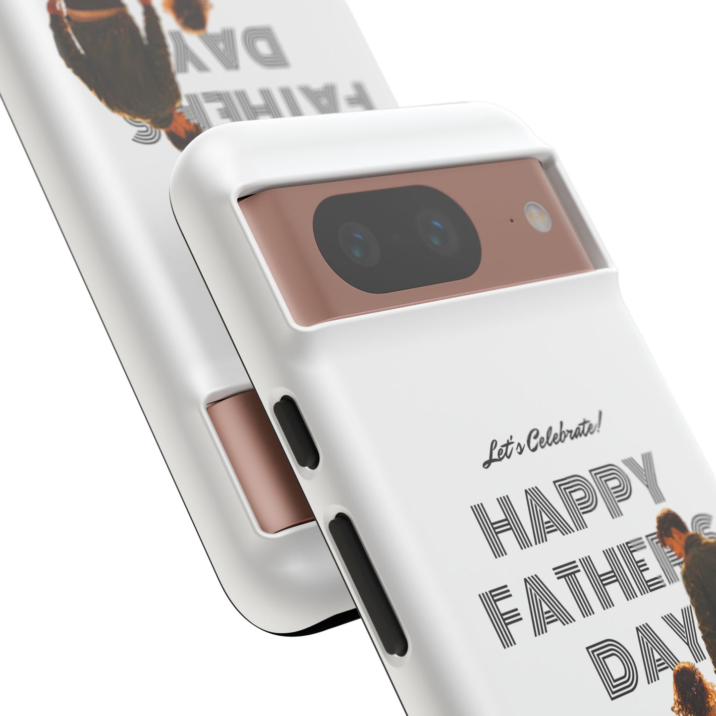 Father's Day Phone Case — "Let's Celebrate! Happy Father's Day" Dad & Daughter Design