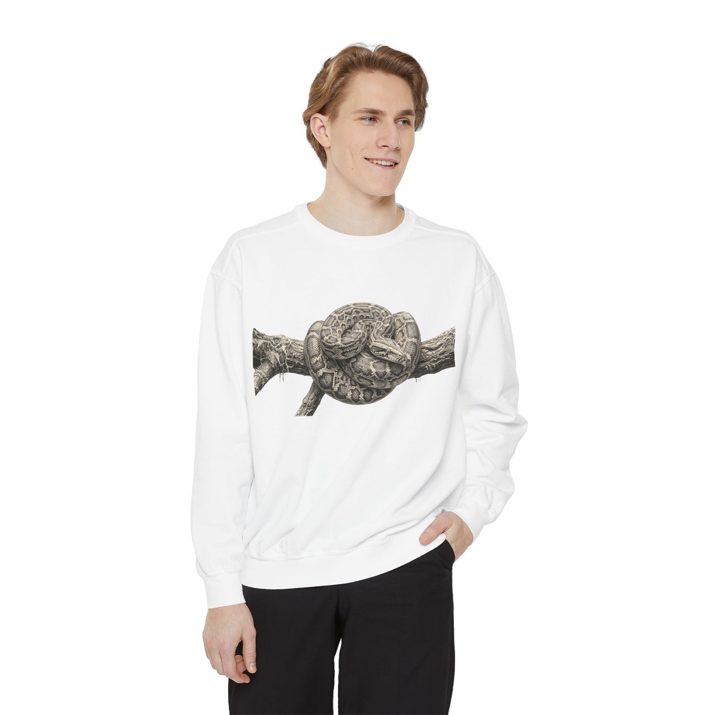 Unisex Garment-Dyed Sweatshirt (Burmese Python)