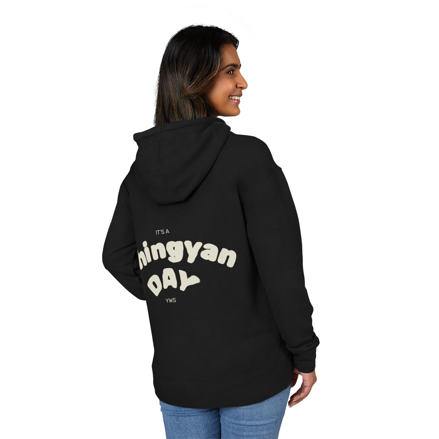 Black 'Tomorrow' Graphic Hoodie — Subtle Tonal Vintage Text Pullover