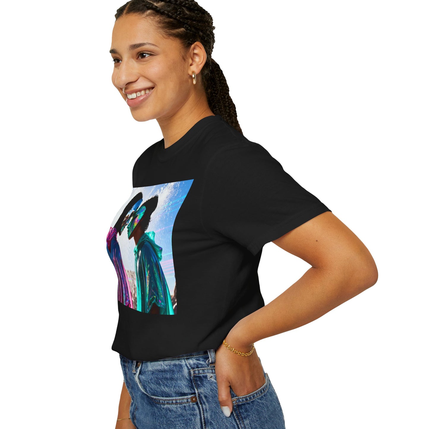 Rave Lovers Graphic T-Shirt — Neon Festival Couple Print