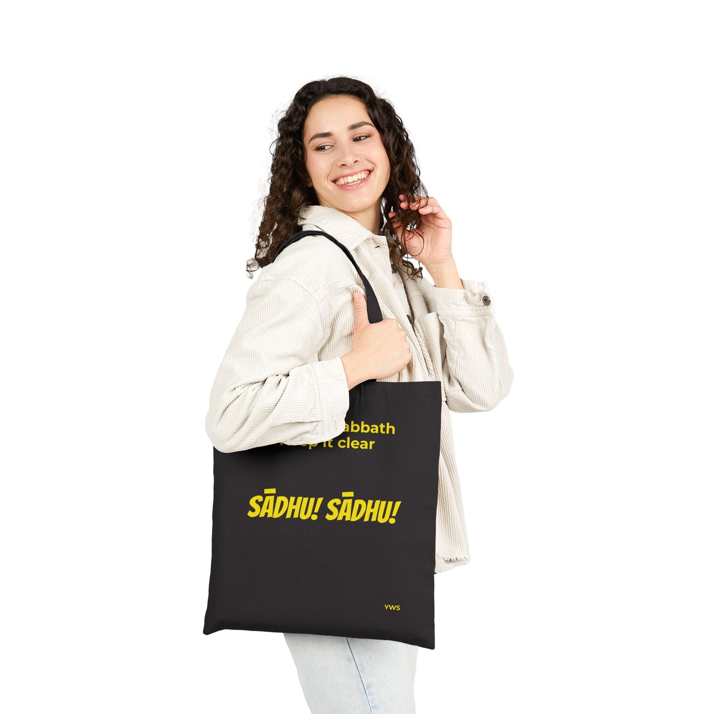 Canvas Tote Bag — "Keep the Sabbath, Keep It Clear" Sadhu Design
