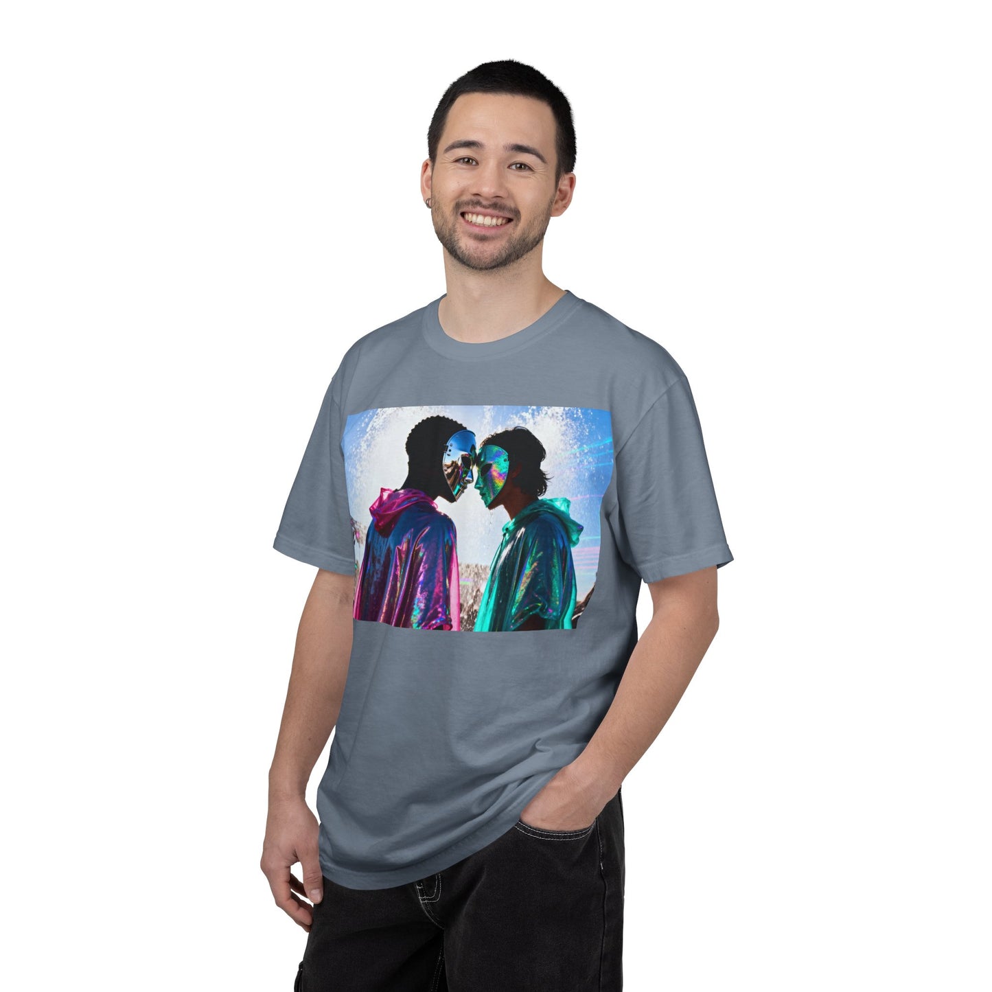 Rave Lovers Graphic T-Shirt — Neon Festival Couple Print