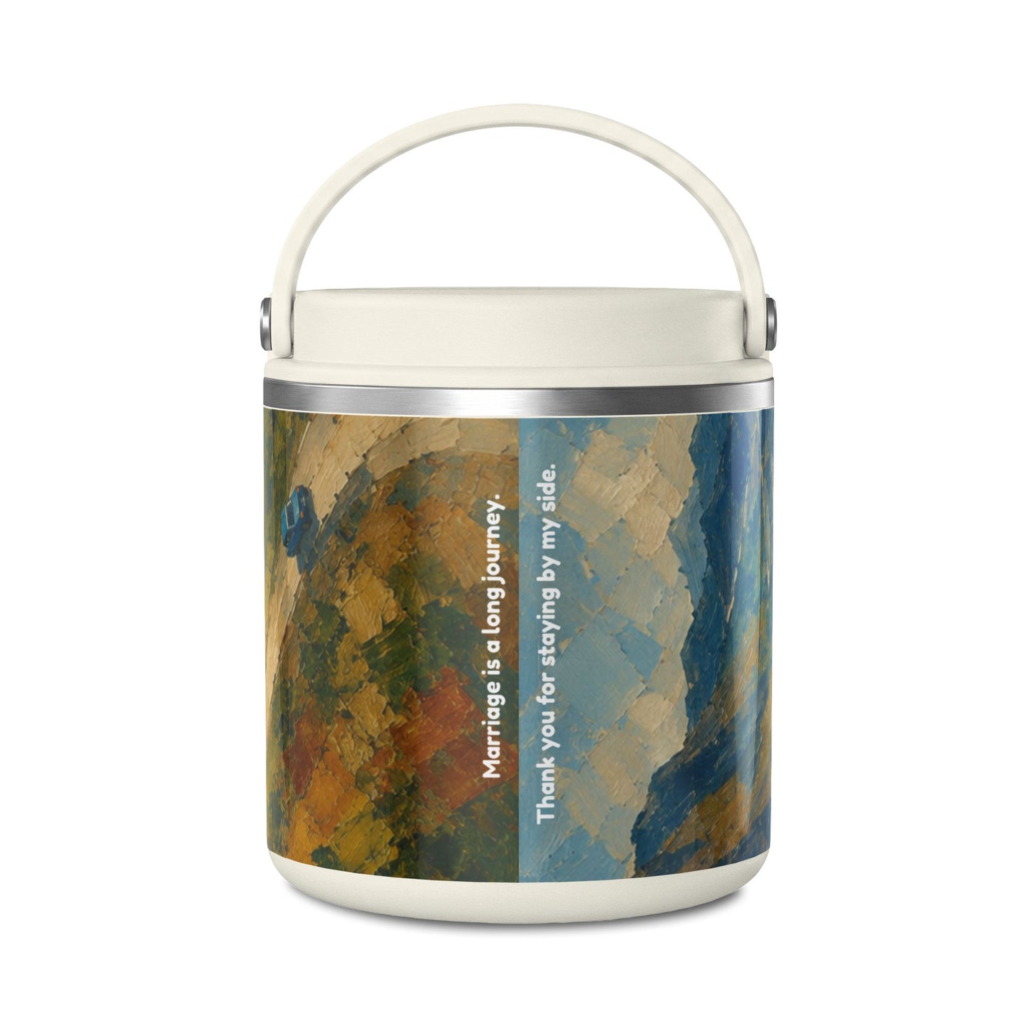 25oz Insulated Food Jar — Abstract Art Ledo road (Burma)